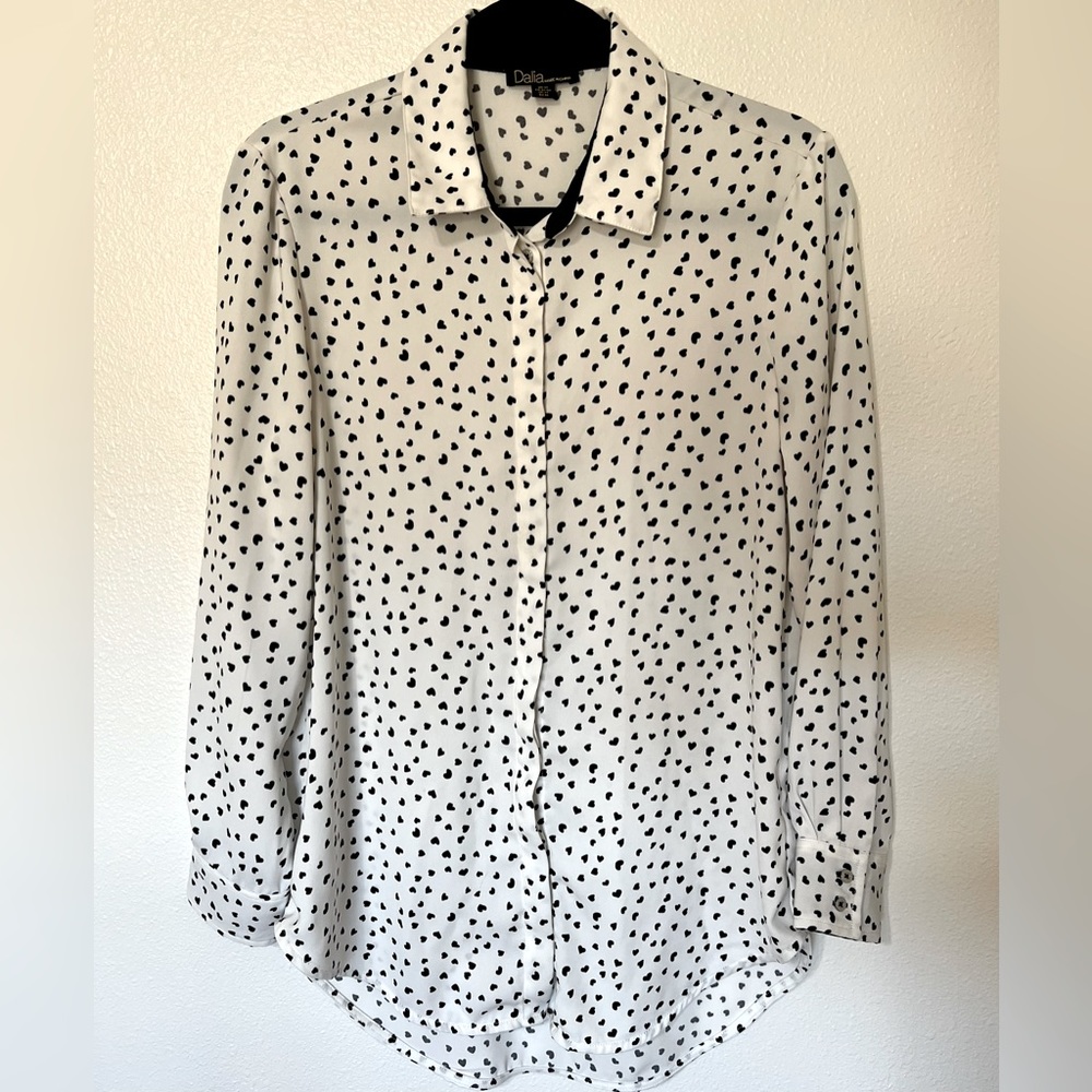 Heart Button Down Blouse